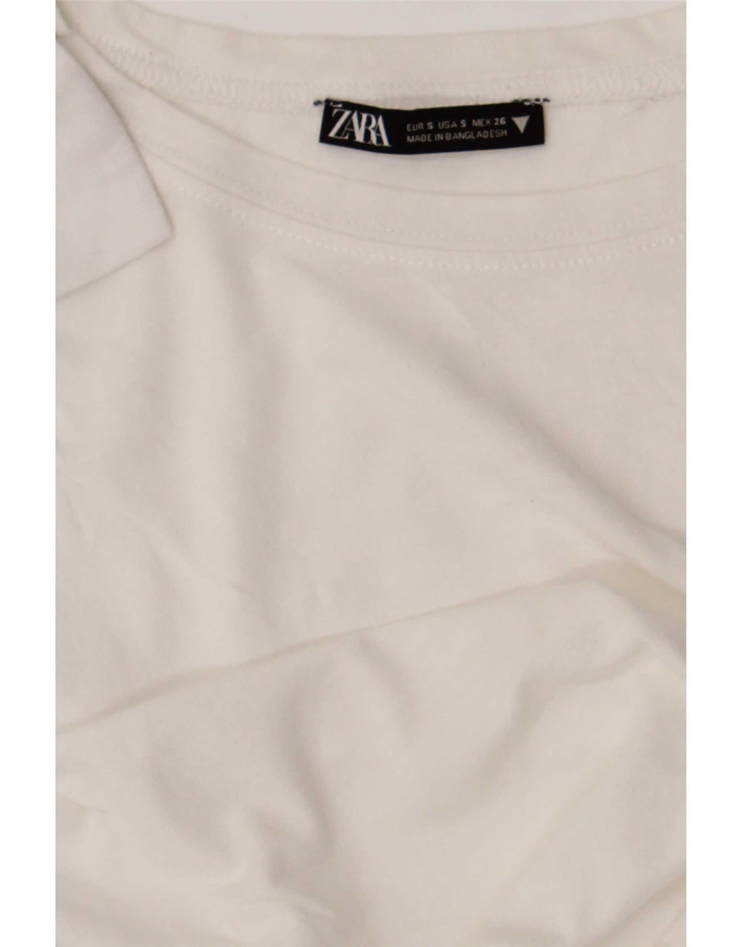 Zara Womens Crop T-Shirt Top UK 10 Pequeno Branco