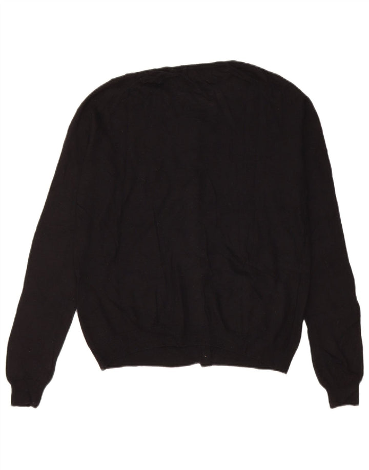 Suéter cardigã feminino Zara Reino Unido 14 médio preto nylon