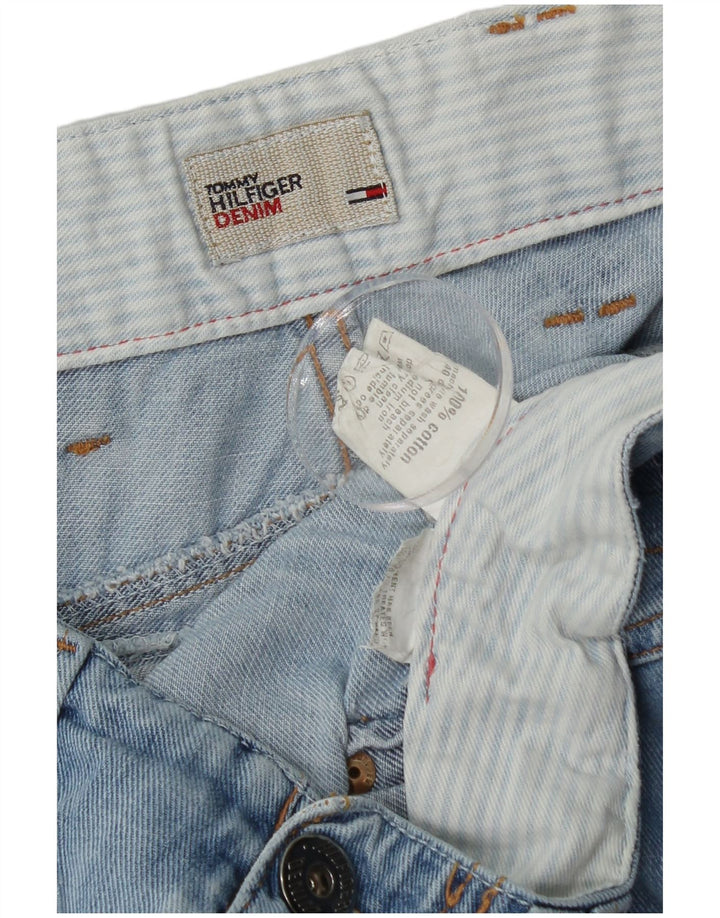 Jeans retos femininos Tommy Hilfiger desgastados W32 L30 algodão azul