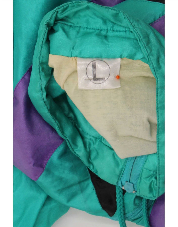 Jaqueta superior de agasalho masculino vintage grande poliamida colorblock verde
