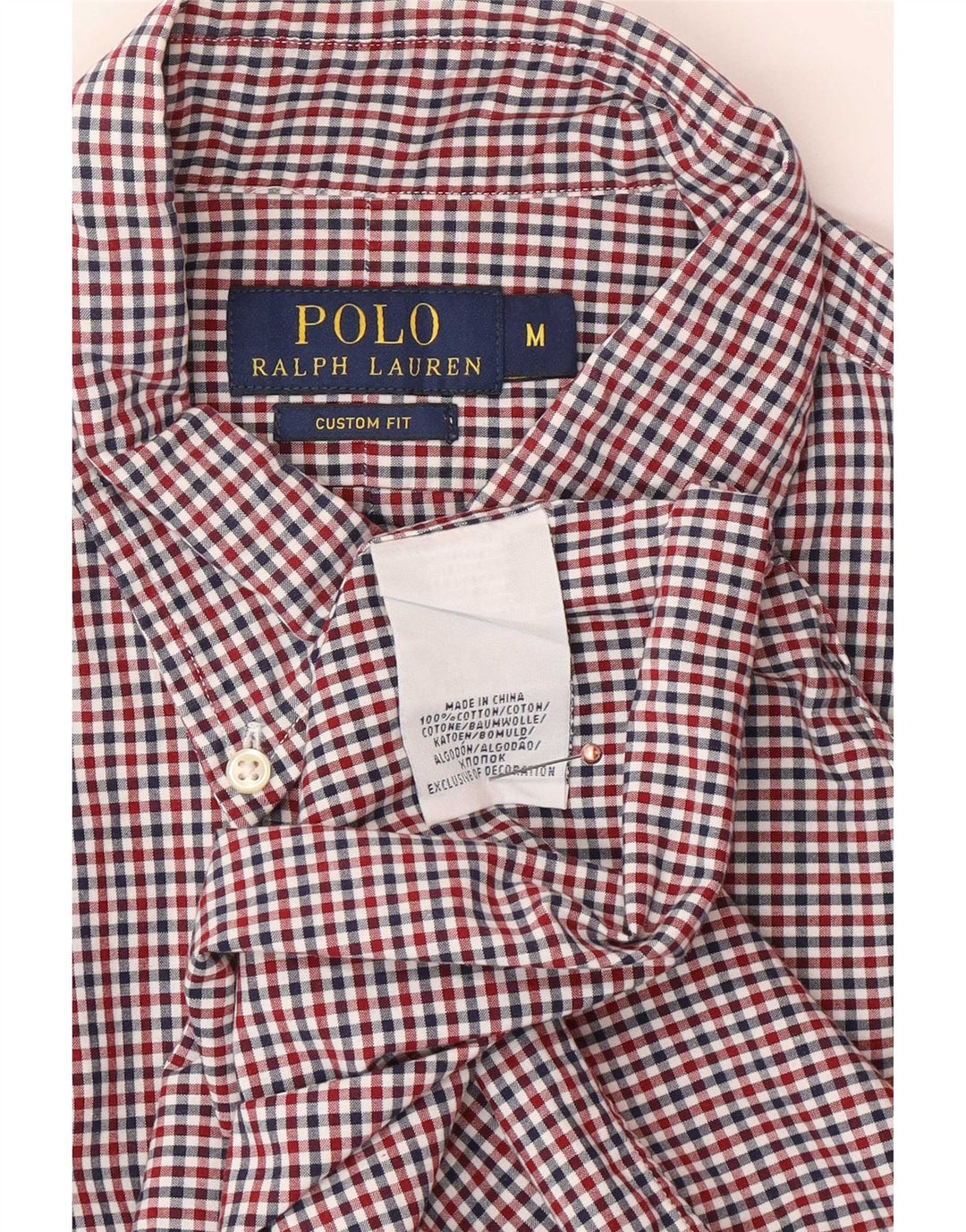 Polo Ralph Lauren Camisa masculina de ajuste personalizado médio algodão guingão multicolorido