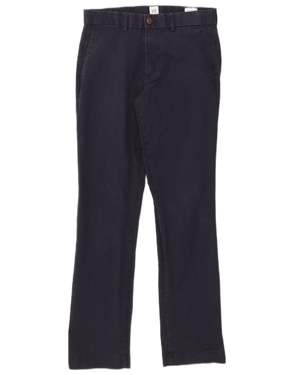 Calça chino reta masculina Gap W29 L32 algodão azul marinho