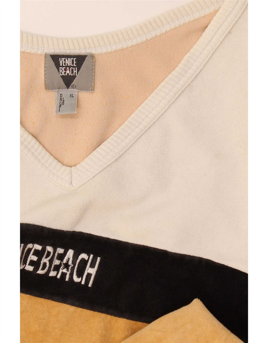 Top gráfico masculino Venice Beach manga comprida XL amarelo colorblock