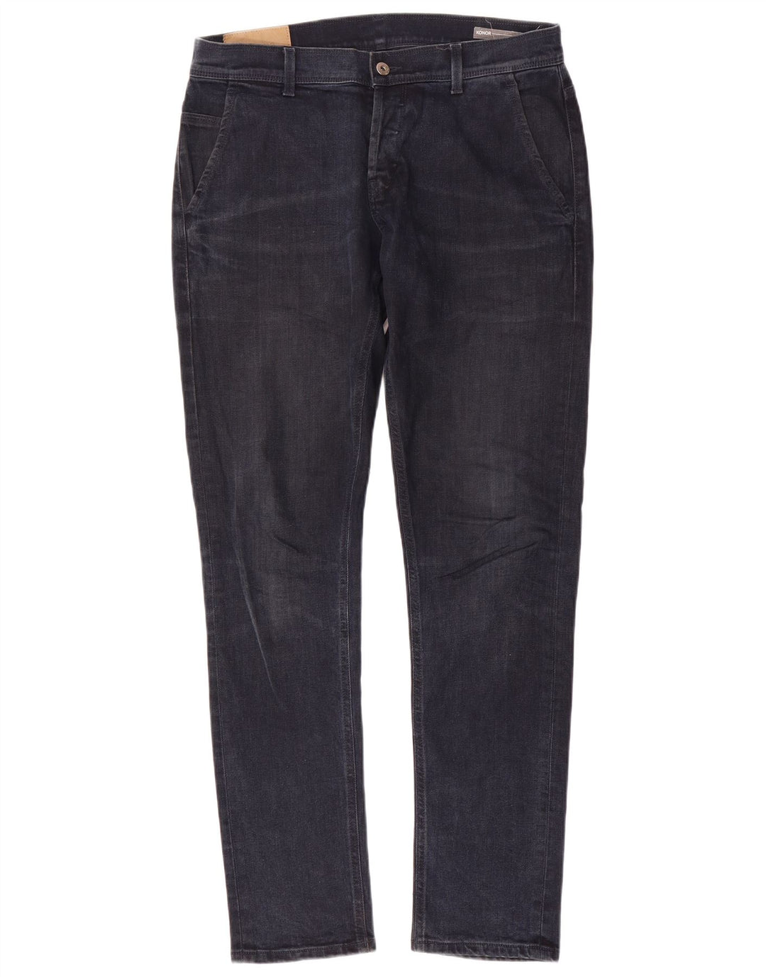 Dondup Mens Straight Jeans W33 L34 Azul Marinho Algodão
