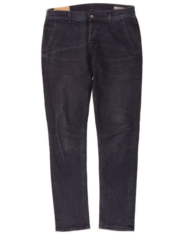 Dondup Mens Straight Jeans W33 L34 Azul Marinho Algodão
