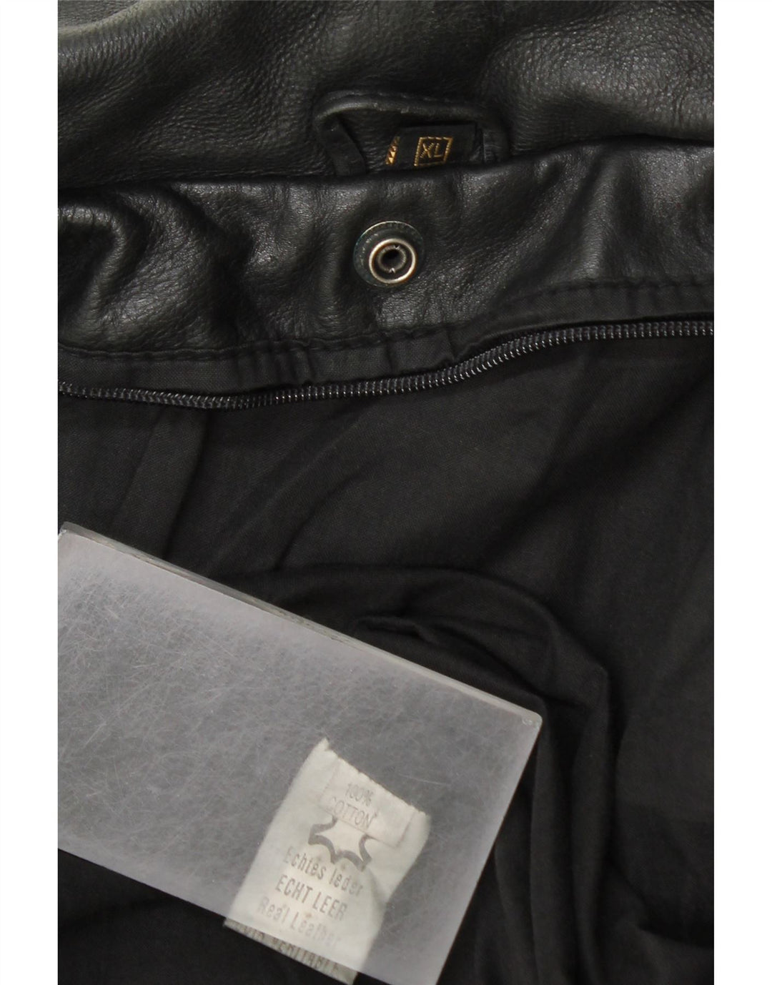 Jaqueta de couro militar masculina vintage Reino Unido 42 XL couro preto