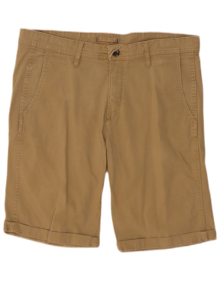 Zara Mens Chino Shorts EU 40 Médio W31 Algodão Bege