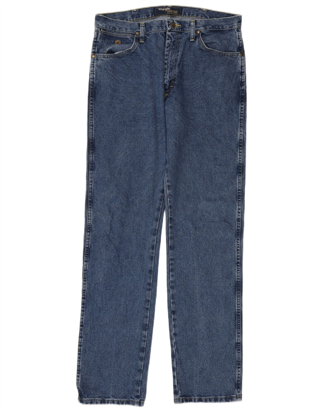 Wrangler Mens Straight Jeans W34 L36 Azul Algodão