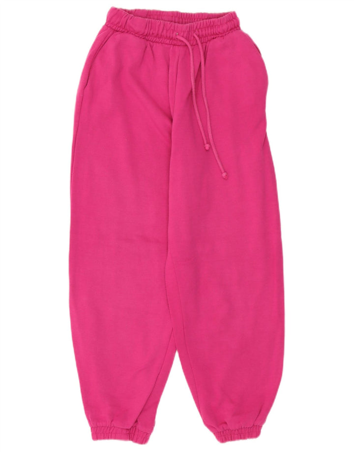 Calça de treino feminina Zara Joggers UK 10 poliéster rosa pequeno