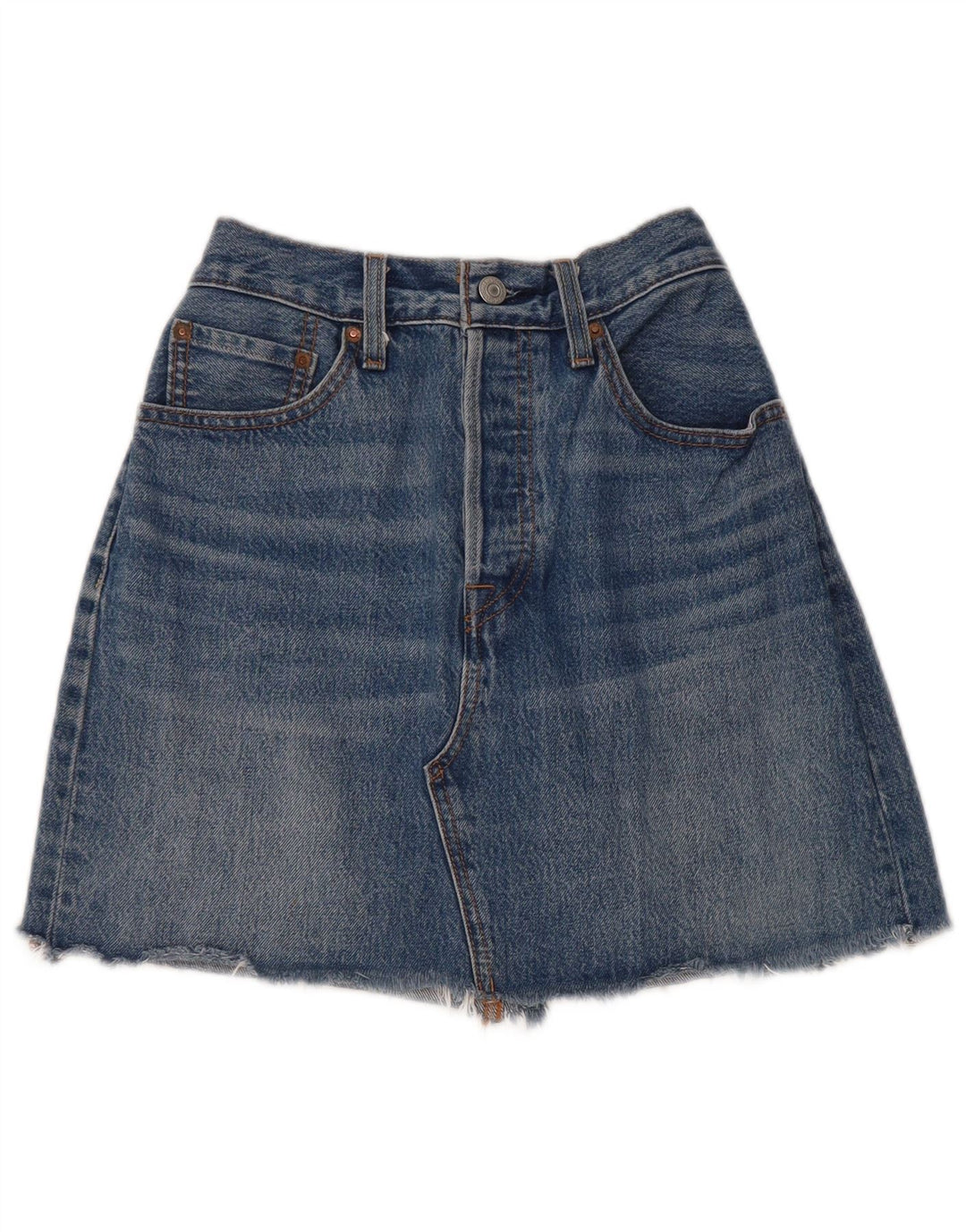 Mini saia jeans feminina LEVI'S W28 azul médio