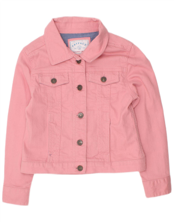 Jaqueta jeans feminina Fat Face 7-8 anos algodão rosa