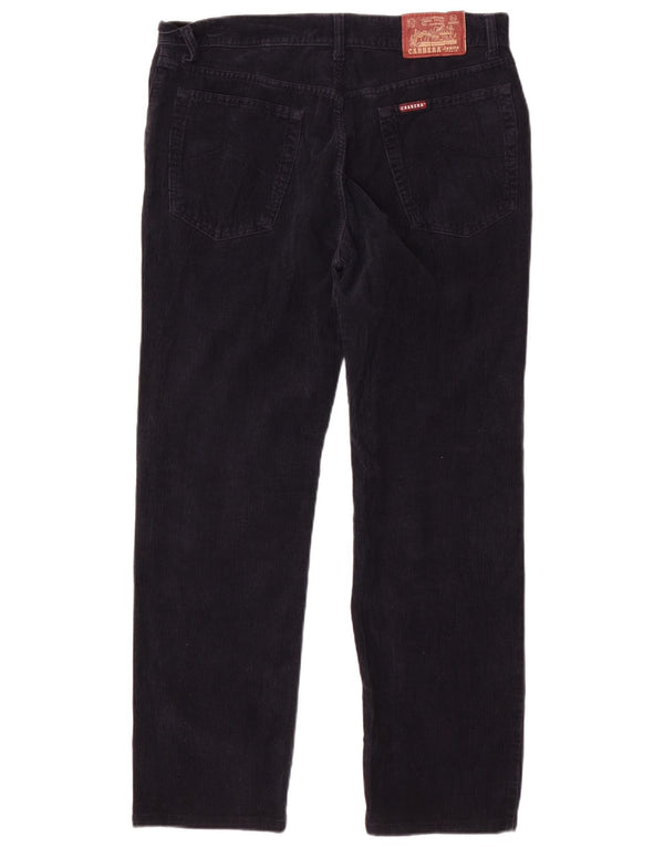 Calça masculina reta de veludo Carrera IT 50 grande W34 L28 azul marinho