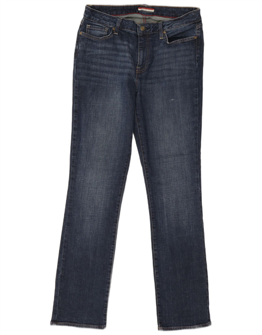 Tommy Hilfiger Curve Straight Jeans Feminino US 8 Médio W30 L33 Azul