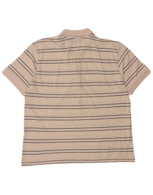 Camisa polo masculina Kappa grande listrada rosa