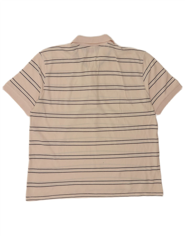 Camisa polo masculina Kappa grande listrada rosa