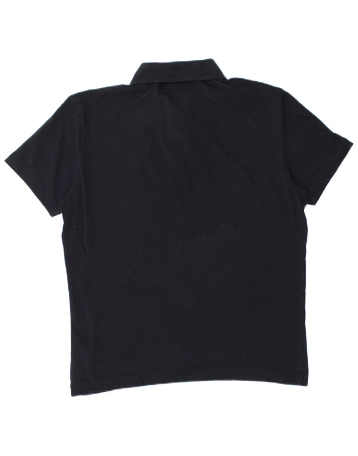 Camisa polo masculina Massimo Dutti médio algodão azul marinho