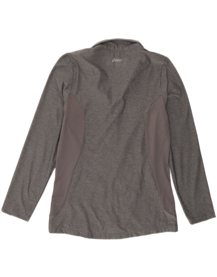 Asics Womens Tracksuit Top Jacket UK 10 Pequeno Cinza Flecked