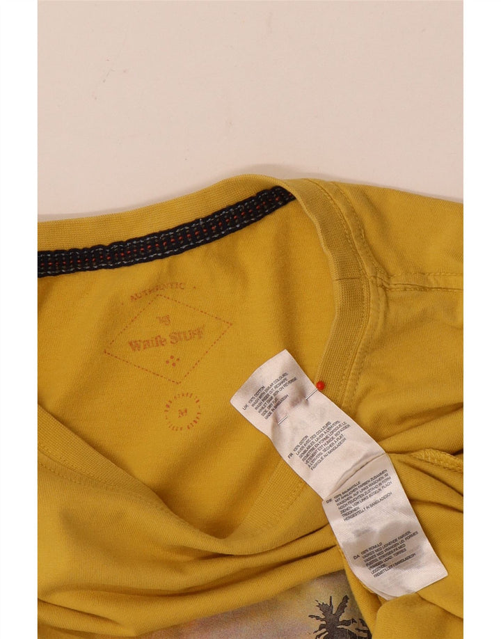 Camiseta gráfica masculina White Stuff Top médio algodão amarelo