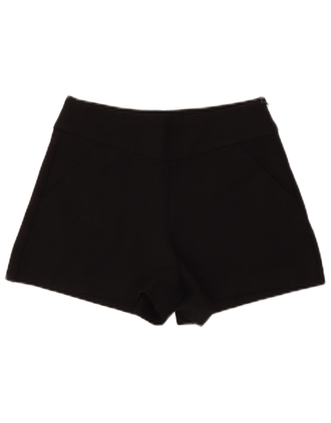 ZARA Shorts feminino cintura alta casual XS W24 preto viscose