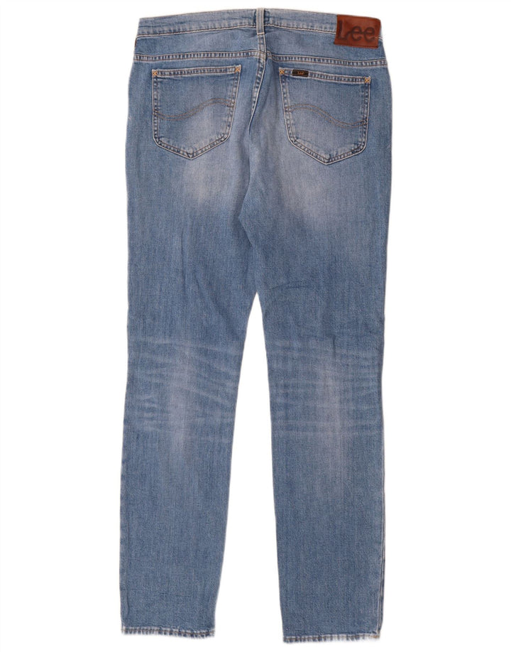 Lee Mens Rider Slim Jeans W34 L32 Azul Algodão