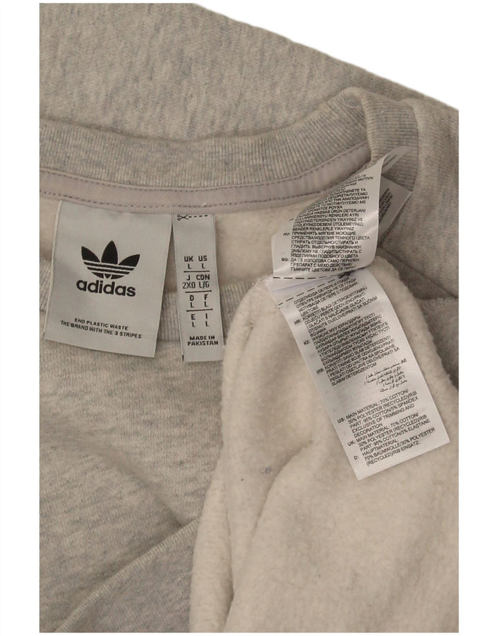 Adidas moletom masculino jumper grande algodão manchado cinza