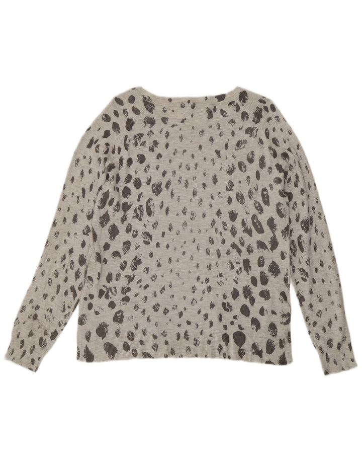 Suéter feminino Marks & Spencer com gola canoa Reino Unido 12 cinza médio