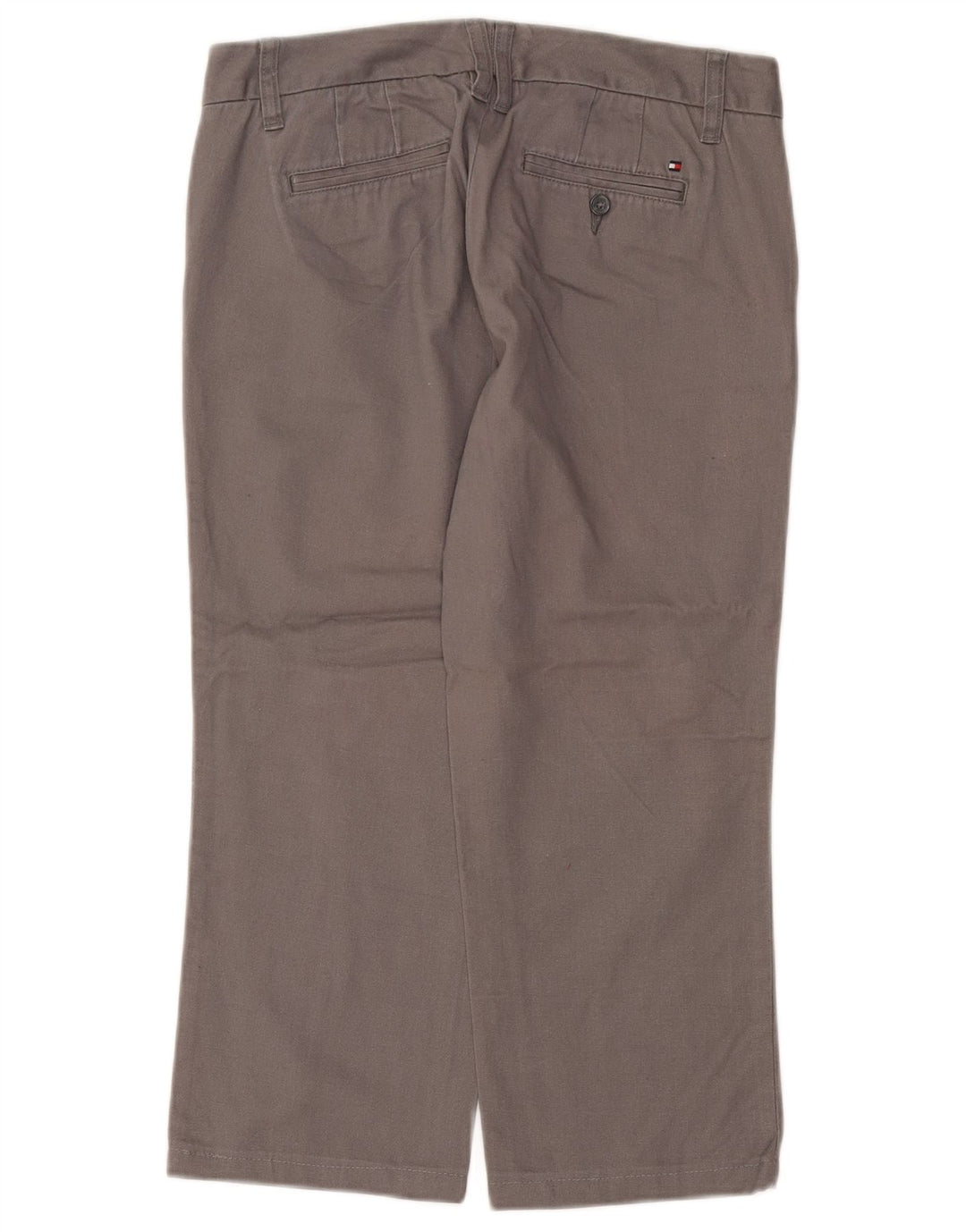 Calça feminina TOMMY HILFIGER reta cortada EUA 4 pequeno W25 L22 cinza