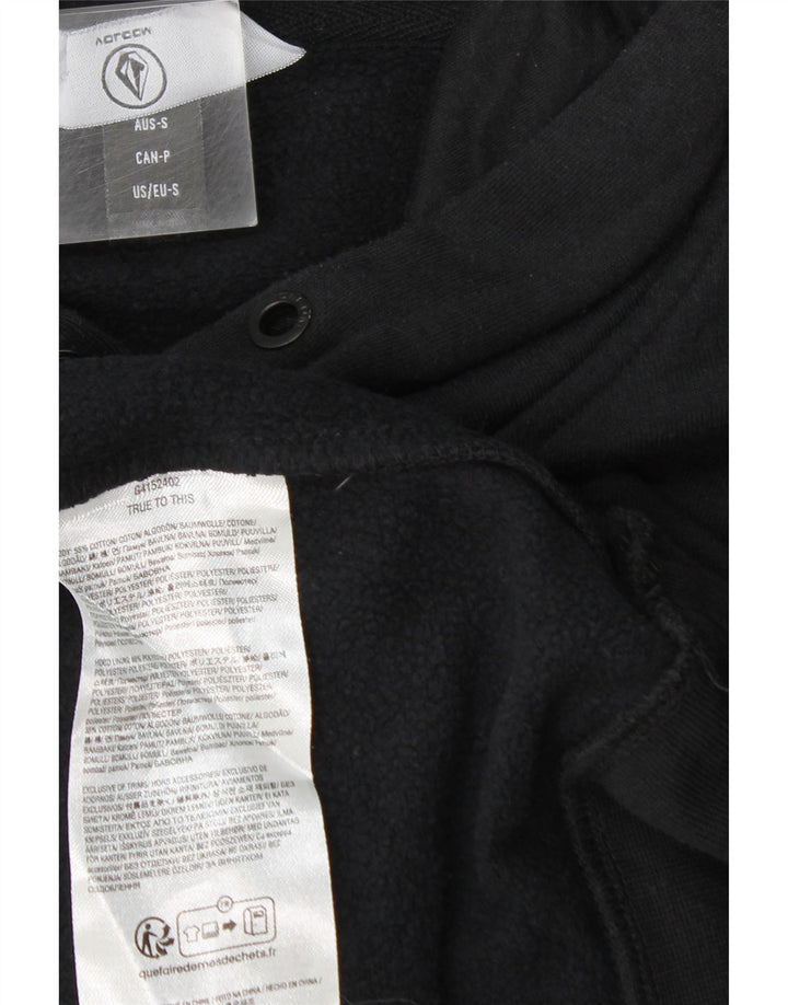 Volcom masculino gráfico moletom com capuz pequeno algodão preto