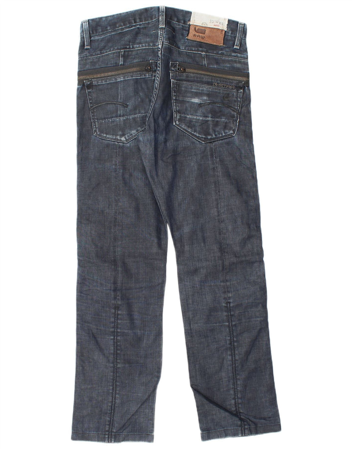 G-STAR masculino 3301 jeans retos W34 L32 algodão azul