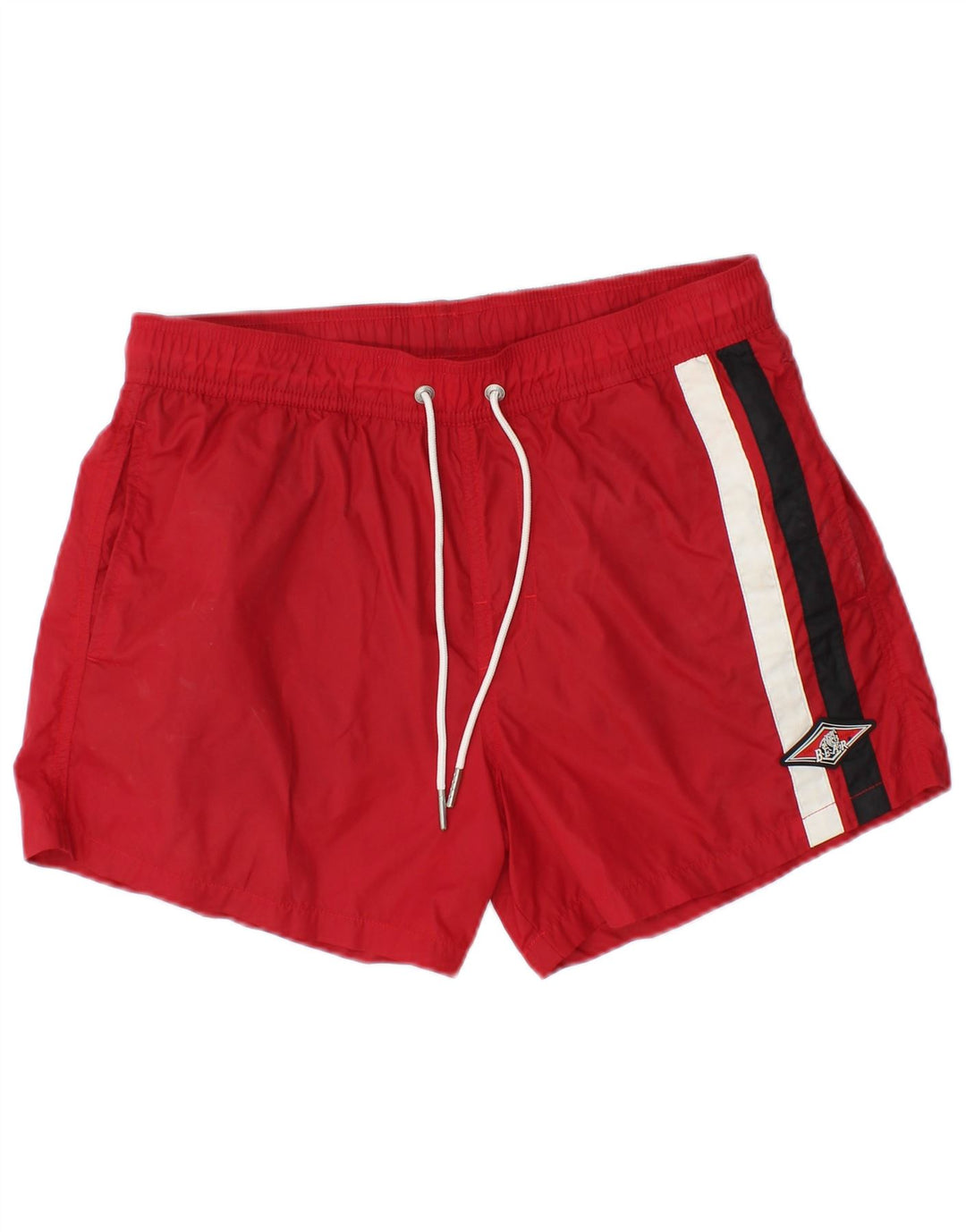 Shorts de natação masculino Bear médio vermelho colorblock nylon