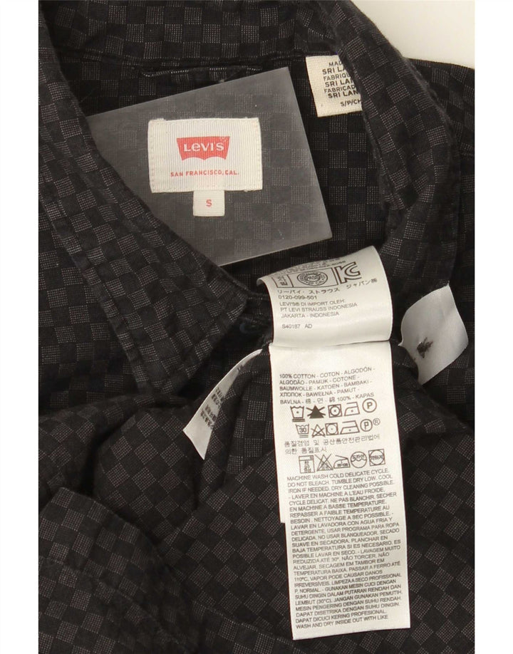 Camisa masculina Levi's pequena de algodão geométrico preto