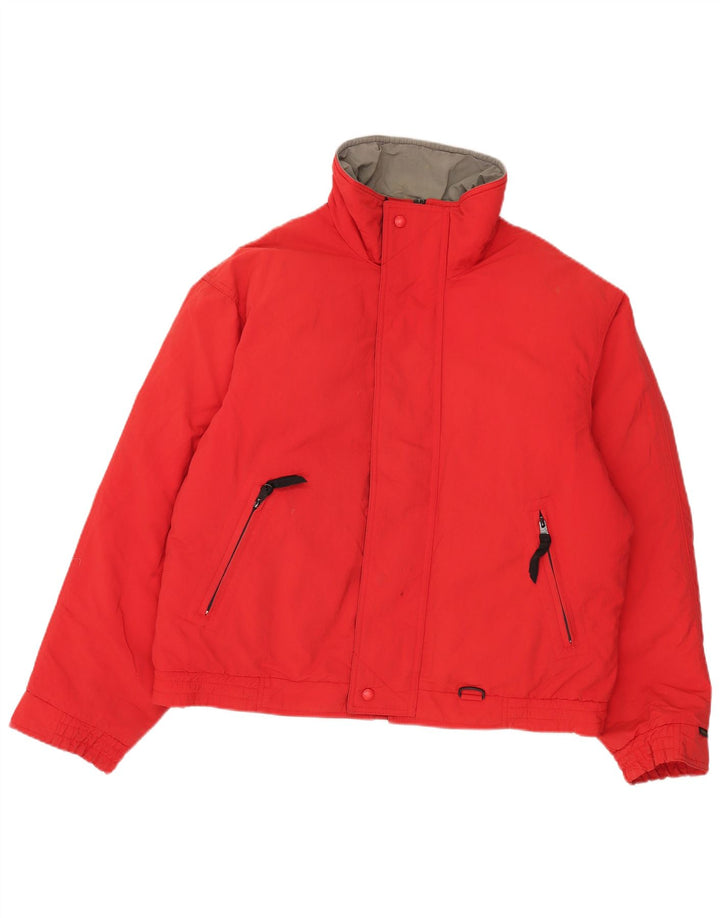 Jaqueta acolchoada masculina Eddie Bauer UK 42 XL algodão vermelho