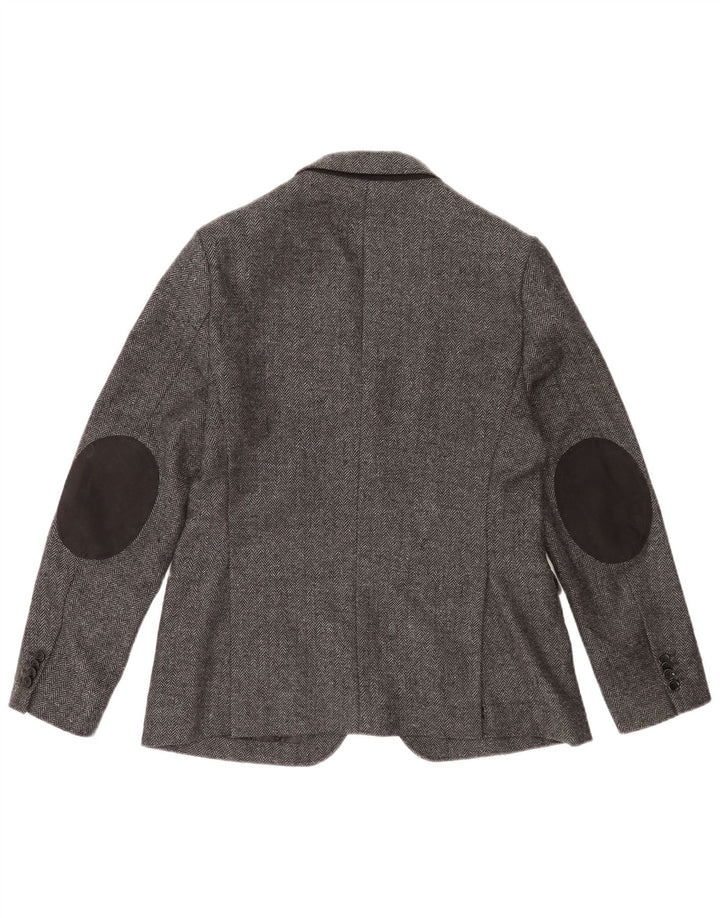 Jaqueta blazer masculina Zara com 2 botões UE 52 grande espinha de peixe cinza