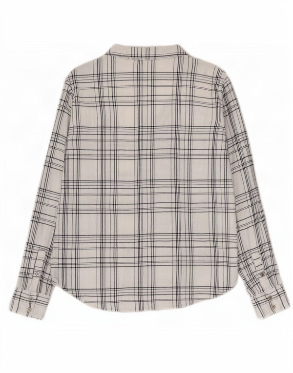 Camisa Calvin Klein Jeans Feminina UK 12 Médio Branco Xadrez