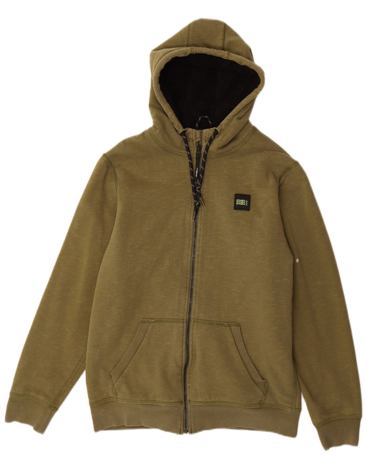 Suéter masculino O'NEILL Sherpa Zip com capuz de algodão verde médio