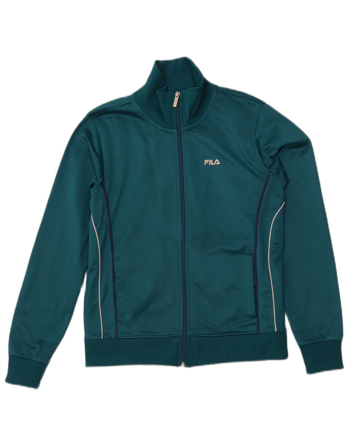 FILA Womens Tracksuit Top Jacket UK 12 Medium  Green Polyester