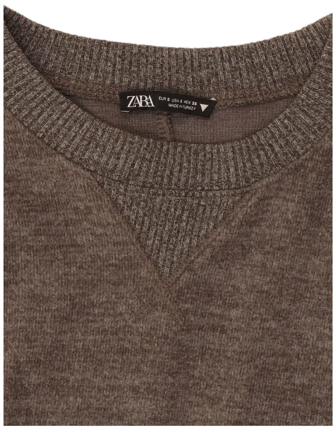 Zara Womens Crop Top Manga Longa Reino Unido 10 Pequeno Cinza Salpicado