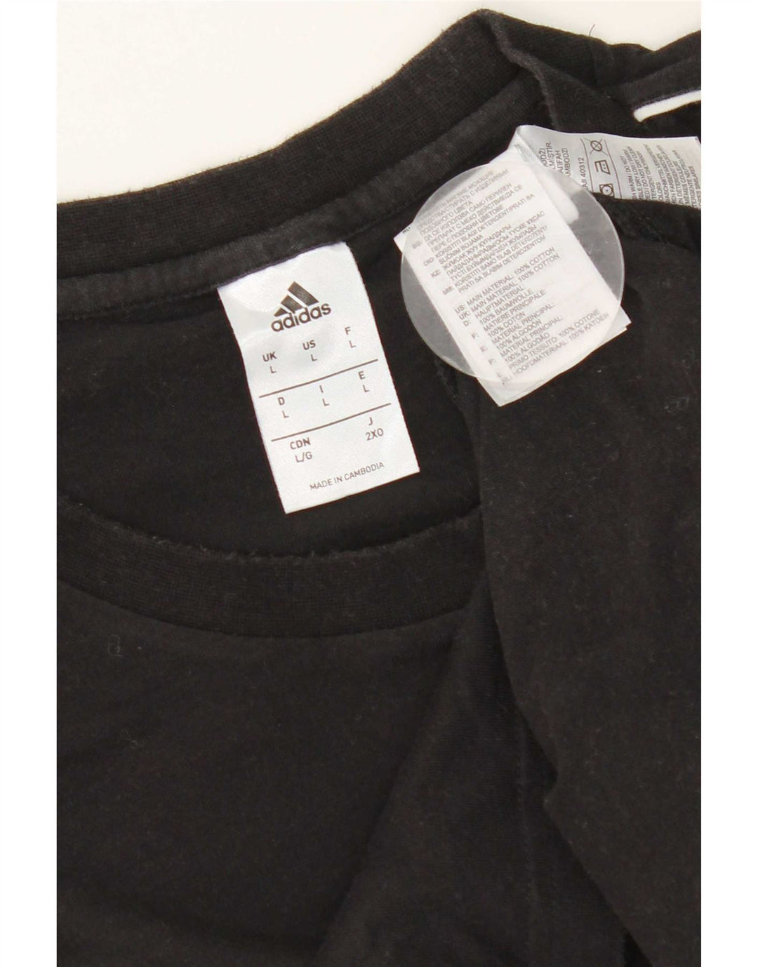 Adidas Mens Camiseta Top Grande Algodão Preto