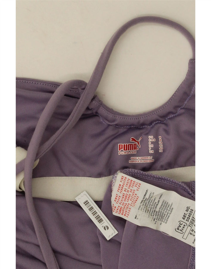 Puma Mulher Halter Top UK 12 Médio Roxo Poliamida