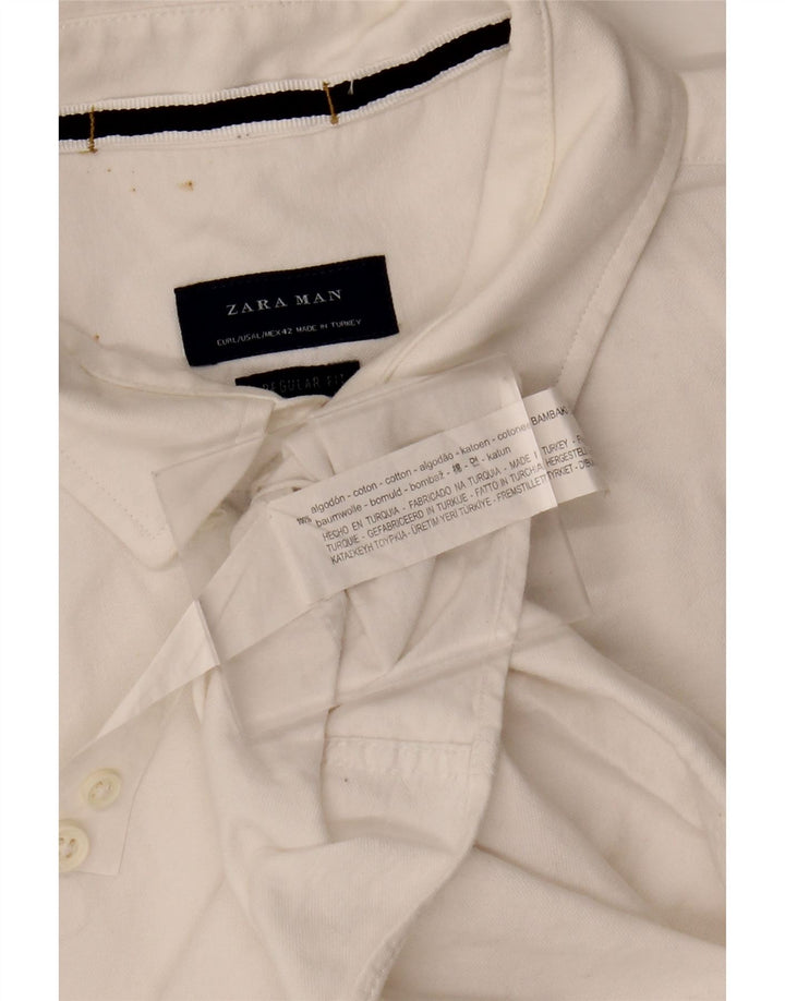 Camisa masculina ZARA Regular Fit EU 42 grande algodão branco