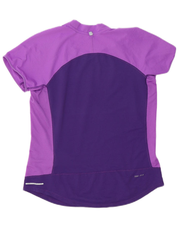 Camiseta feminina Nike Dri Fit Top UK 12 Medium Purple Colourblock Poliéster
