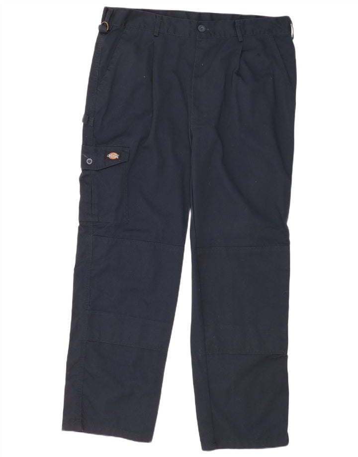 Calças cargo retas masculinas Dickies W38 L30 poliéster azul marinho