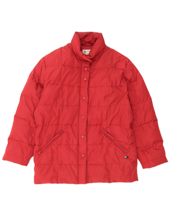 Jaqueta acolchoada oversized feminina Sergio Tacchini UK 10 pequena vermelha