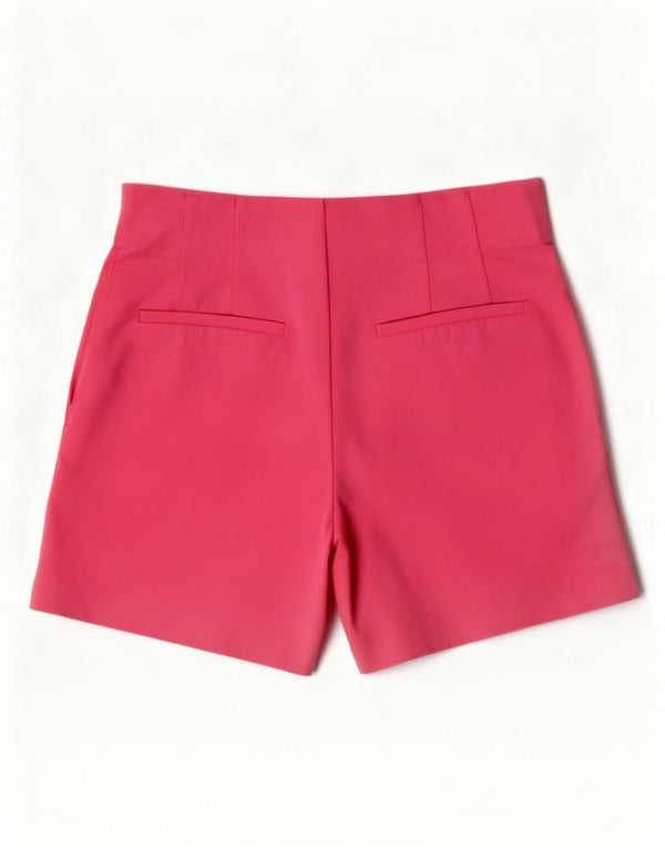 Zara Shorts feminino cintura alta casual XS W24 algodão rosa