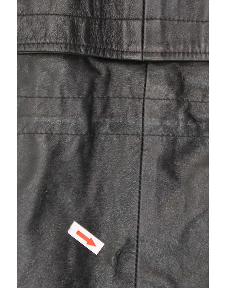 Jaqueta de couro masculina vintage IT 48 média preta