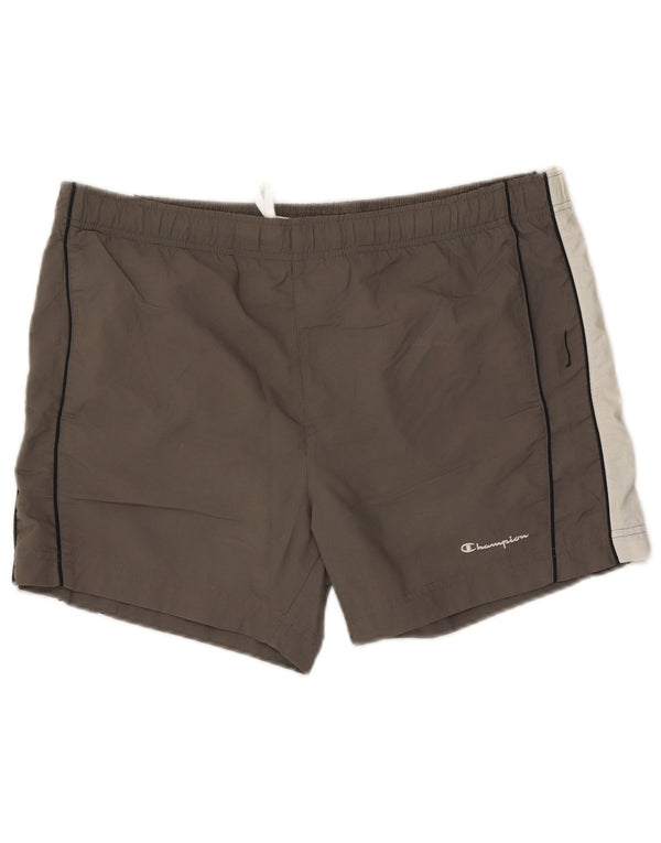 Shorts de natação masculino Champion grande cinza colorblock poliéster
