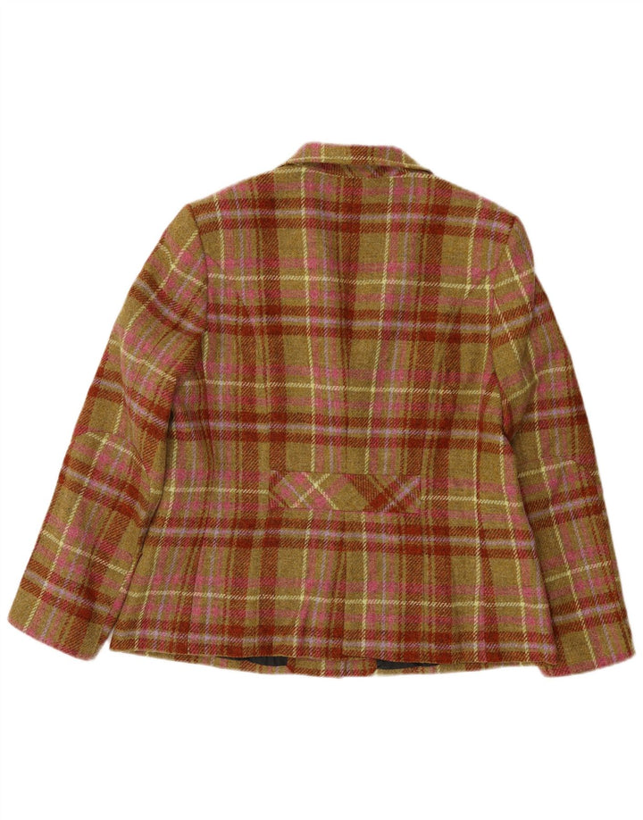 Jaqueta blazer feminina vintage com 3 botões IT 50 XL xadrez multicolorido