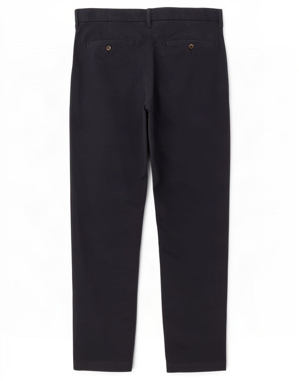 Calça chino masculina Marks & Spencer de ajuste regular W34 L29 algodão azul marinho
