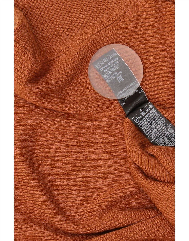 Suéter feminino Marks & Spencer com gola redonda Reino Unido 20 2XL viscose marrom