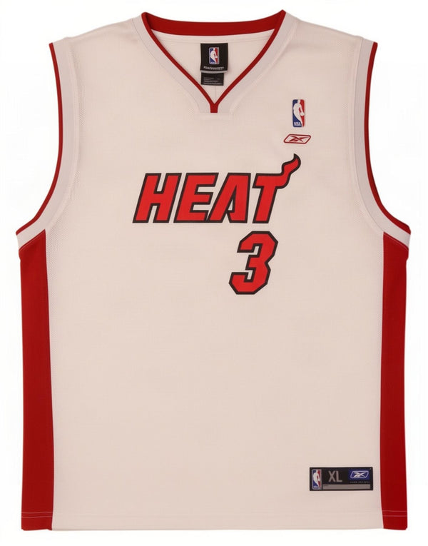 Colete gráfico Reebok masculino Miami Heat Top XL branco colorblock poliéster